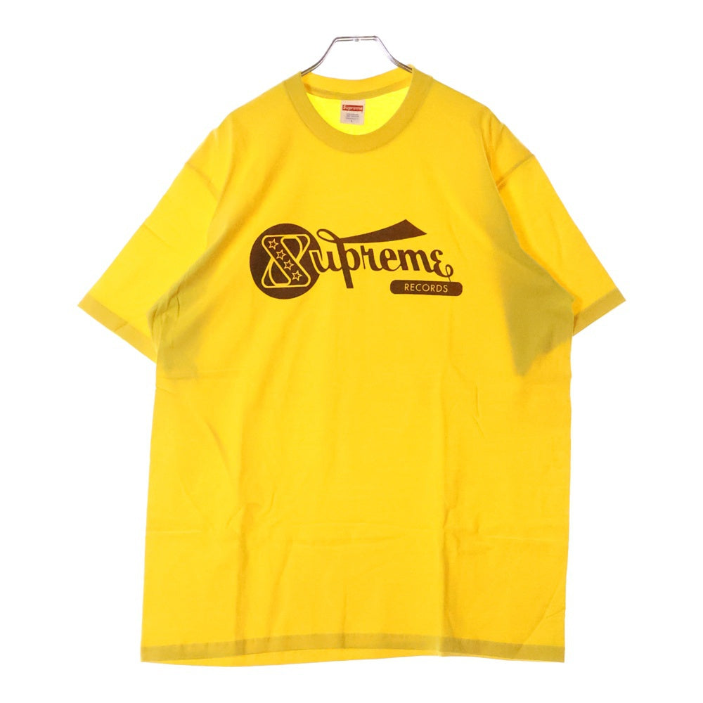 SUPREME(シュプリーム) 24SS Records Tee レコーズロゴプリント クルーネック 半袖Tシャツ カットソー イエロー