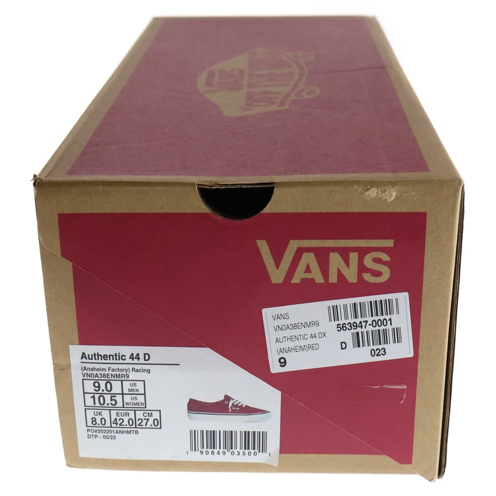 VANS(ヴァンズ) AUTHENTIC 44 DX オーセンティック ローカットスニーカー レッド US9/27cm VN0A38ENMR9