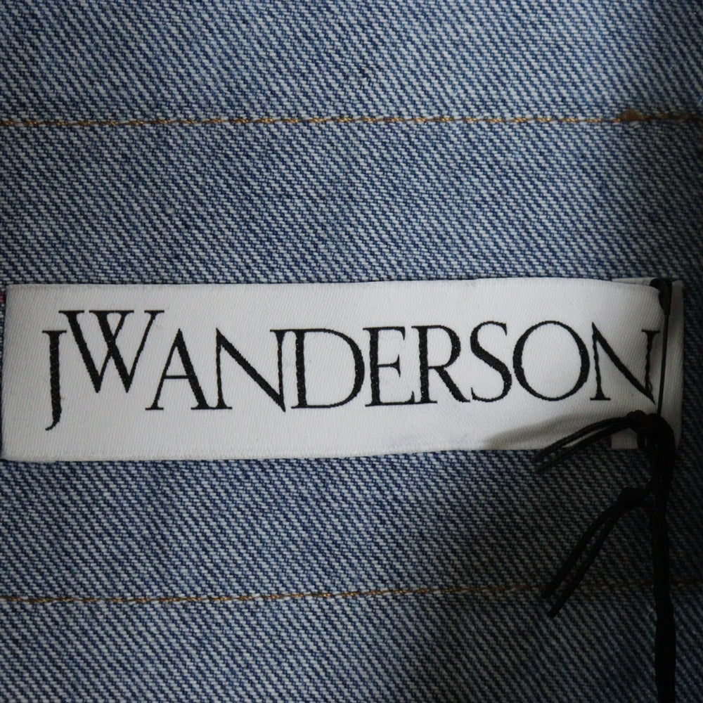 J.W.ANDERSON(ジェー ダブリュー アンダーソン) 23SS DISTRESSED COLLARED BUTTON-UP JACKET ディストレスト カラー ボタンアップ デニムジャケット インディゴ DJ0015PG1164