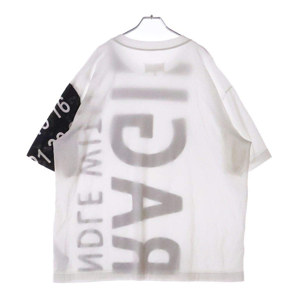 Maison Margiela 10(メゾン マルジェラ) FRAGILE フラジャイル ビッグロゴ オーバーサイズ クルーネック カットソー 半袖Tシャツ ホワイト S50GC0562