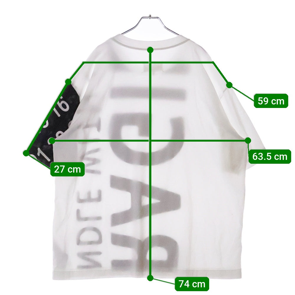 Maison Margiela 10(メゾン マルジェラ) FRAGILE フラジャイル ビッグロゴ オーバーサイズ クルーネック カットソー 半袖Tシャツ ホワイト S50GC0562