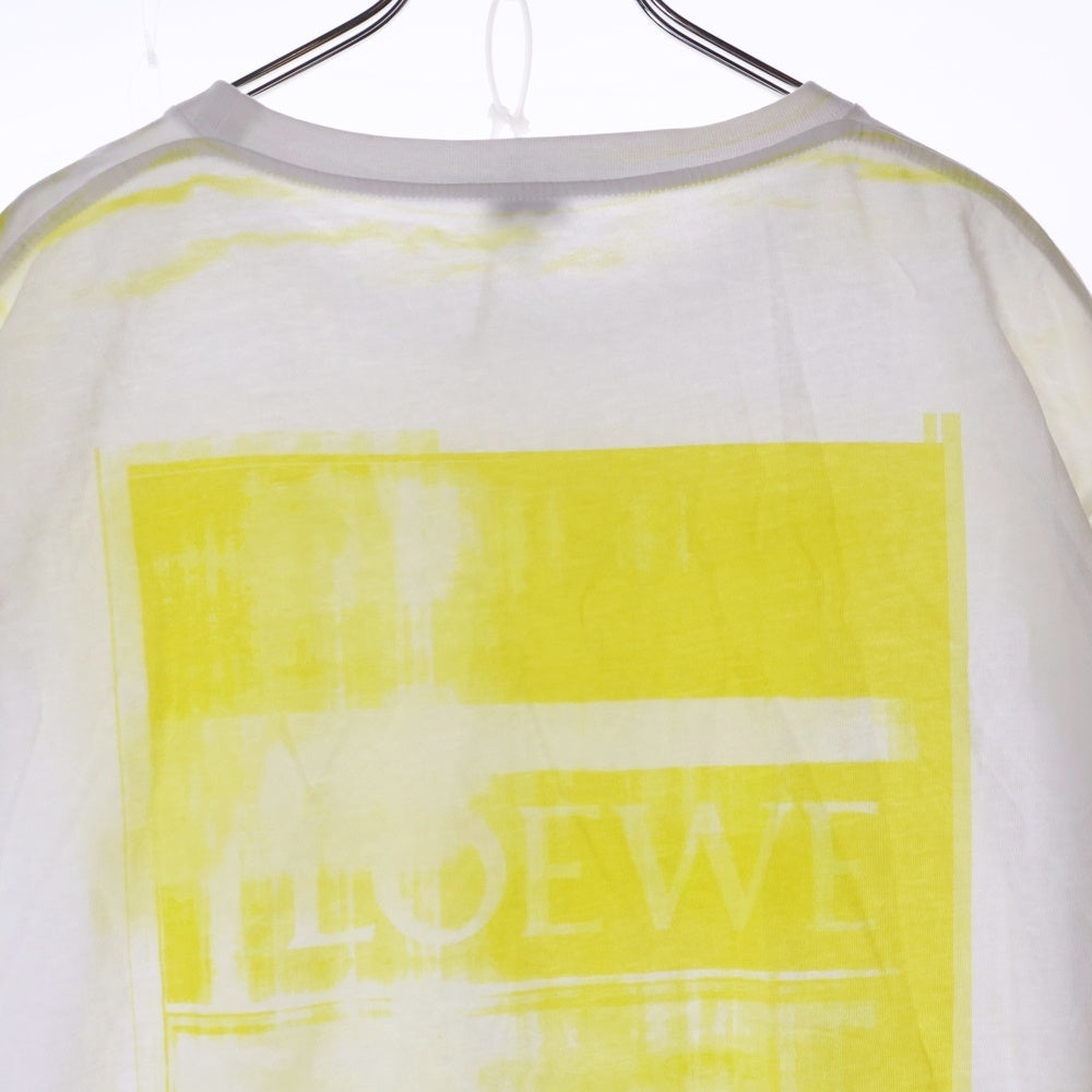 LOEWE(ロエベ) アナグラム フォトコピー クルーネック カットソー 半袖Tシャツ ホワイト/イエロー h526y22x27