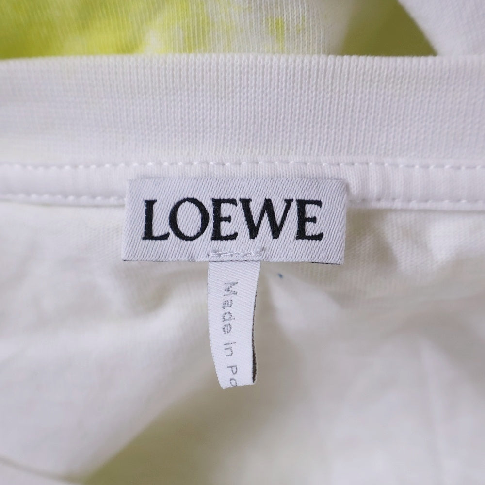 LOEWE(ロエベ) アナグラム フォトコピー クルーネック カットソー 半袖Tシャツ ホワイト/イエロー h526y22x27