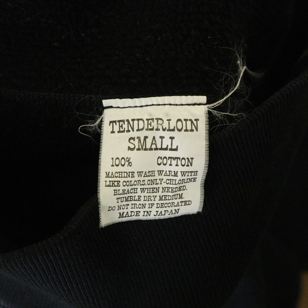 TENDERLOIN(テンダーロイン) 05AW T-ZIP UP PARKA チェーンステッチロゴ コットン スウェット ジップアップパーカー ブラック/グリーン
