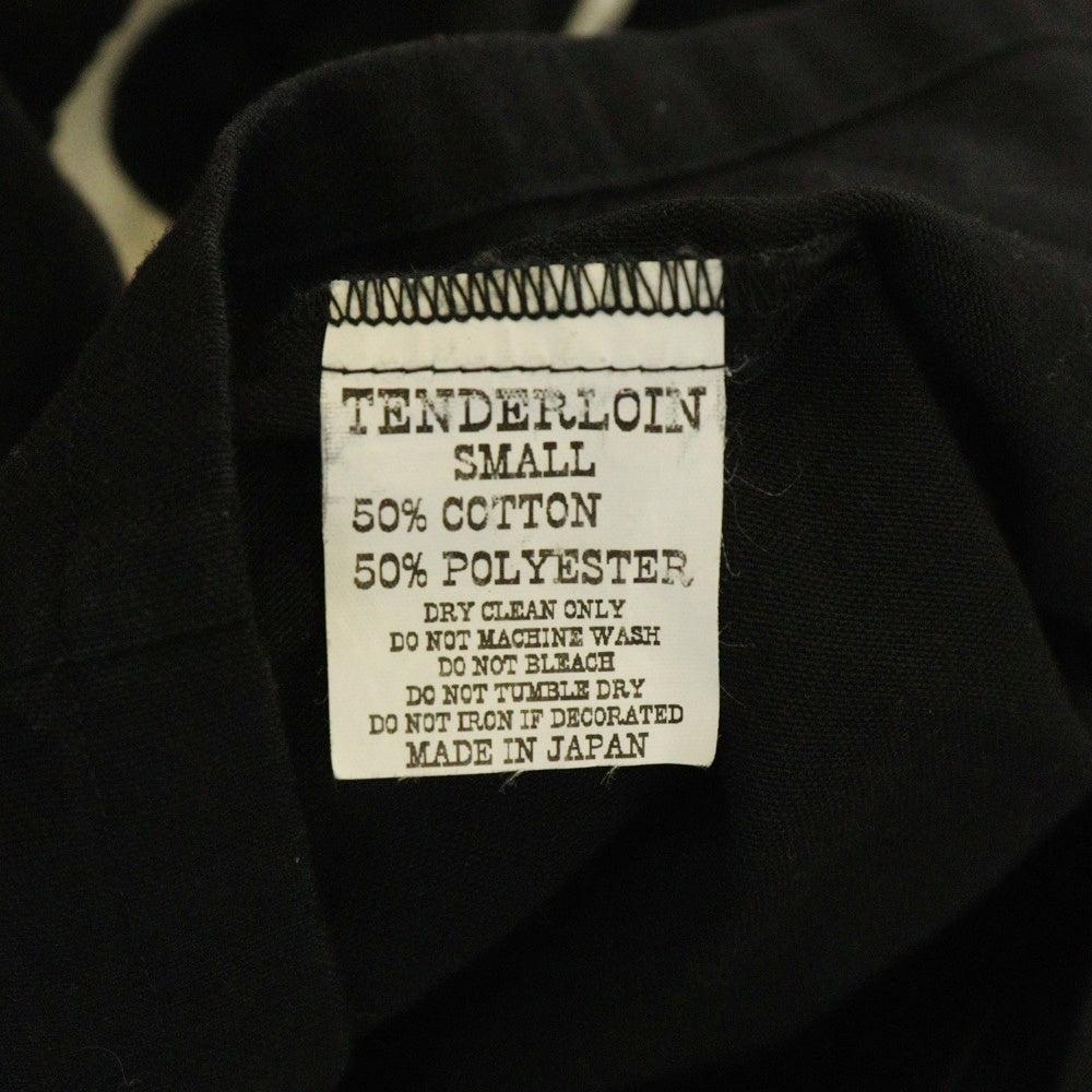 TENDERLOIN(テンダーロイン) T-BOWL SHT チェーンステッチロゴ コットンポリ 半袖 ボーリングシャツ ブラック/レッド