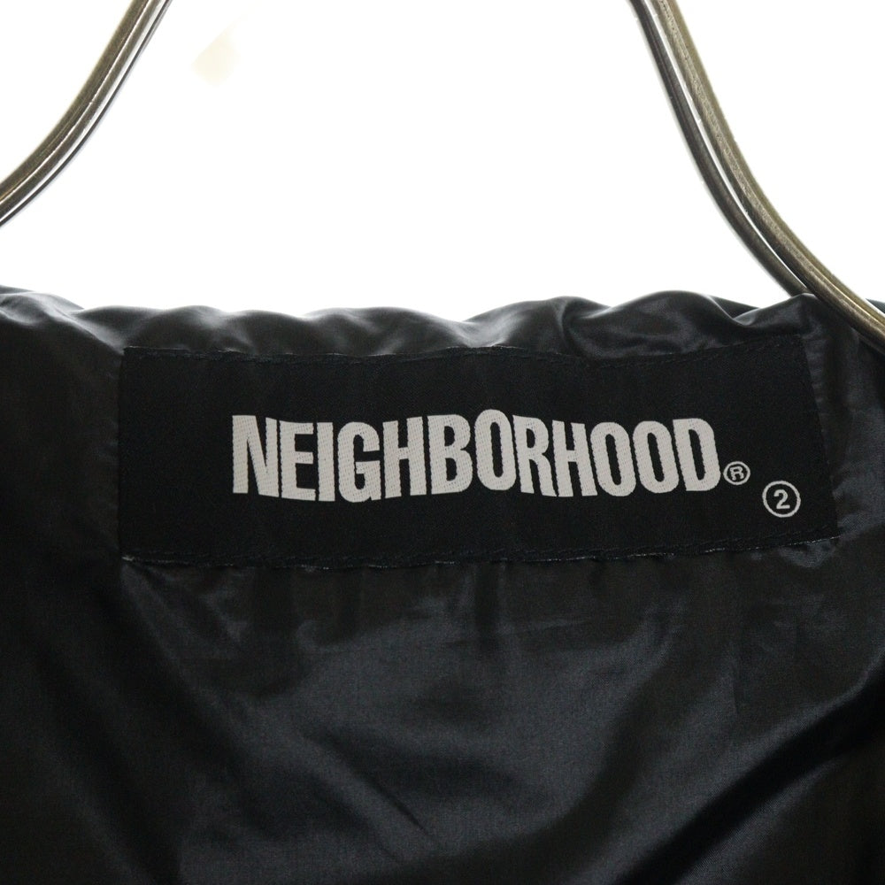 NEIGHBORHOOD(ネイバーフッド) 21AW C.D. N-JKT ダイヤキルティング ノーカラー ダウンジャケット ブラック/ホワイト 212TSNH-JKM12
