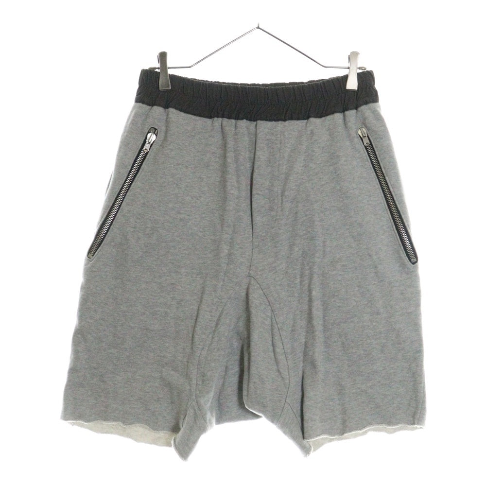 FEAR OF GOD(フィアオブゴッド) FOURTH COLLECTION リブ切替 ジップポケット カットオフ スウェット ショートサルエルパンツ グレー