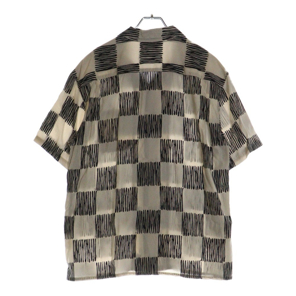 TENDERLOIN(テンダーロイン) T-RAYON SHT 総柄 レーヨン オープンカラー 半袖シャツ ホワイト/ブラック