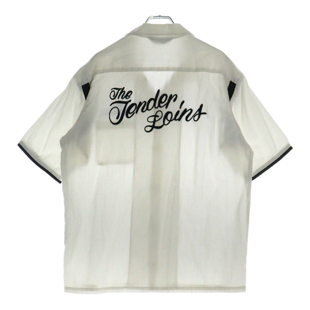 TENDERLOIN(テンダーロイン) T-BOWL SHT チェーンステッチロゴ コットンポリ 半袖 ボーリングシャツ ホワイト/ブラック