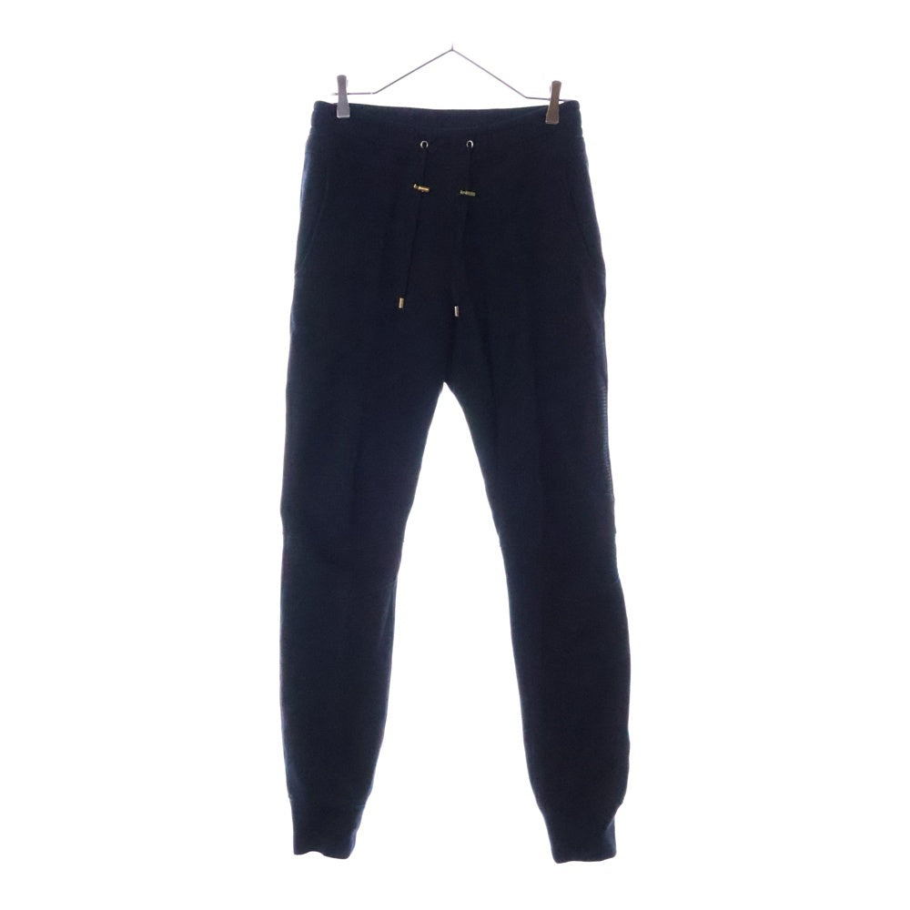 BALMAIN(バルマン) ポルトガル製 コットン スウェット バイカーパンツ ブラック W6HJ583B928