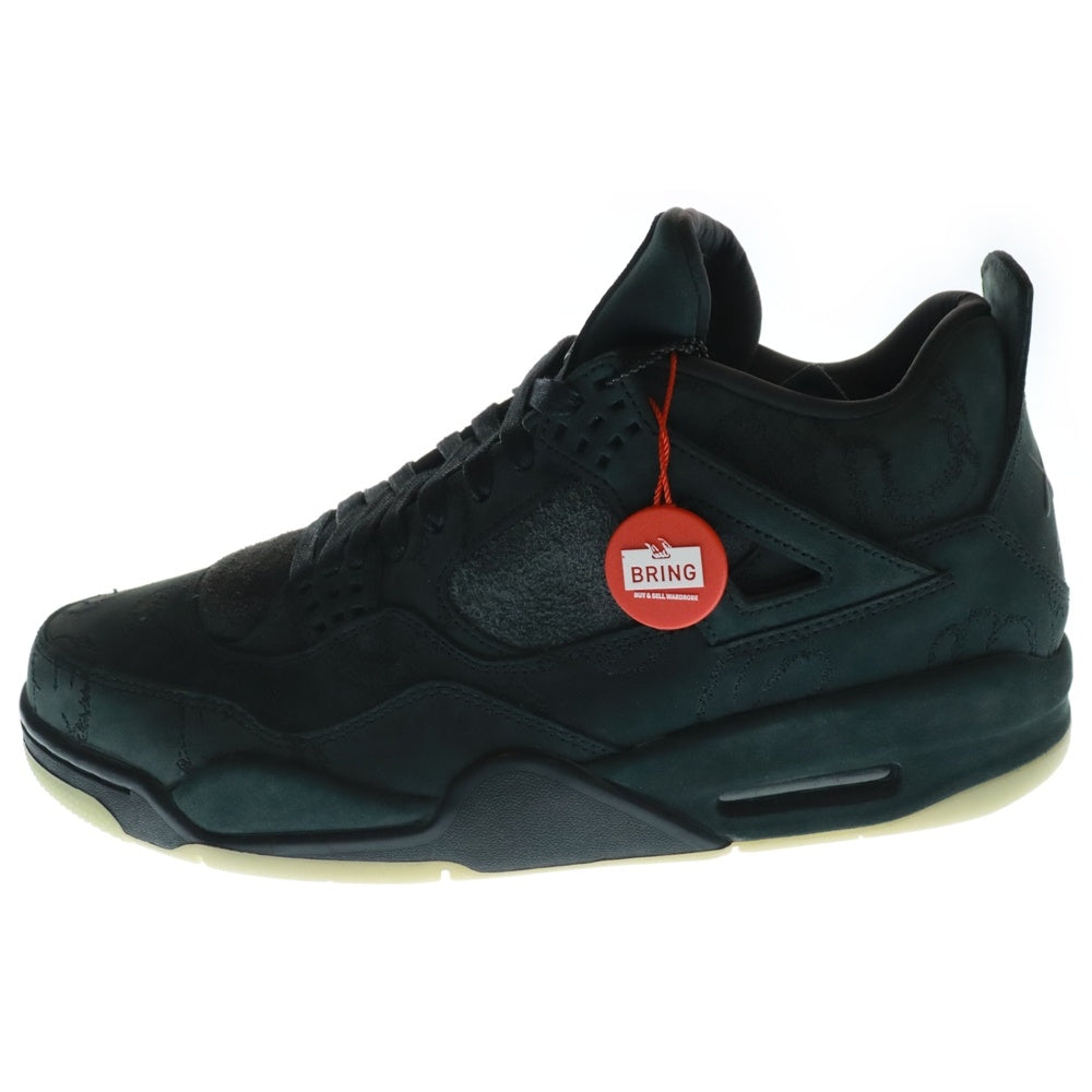 NIKE(ナイキ) ×KAWAS AIR JORDAN 4 RETRO BLACK カウズ エアジョーダン4 レトロ ハイカットスニーカー ブラック US10.5/28.5cm 930155-001