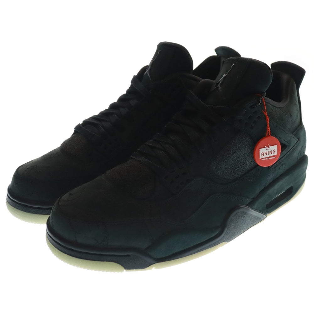 NIKE(ナイキ) ×KAWAS AIR JORDAN 4 RETRO BLACK カウズ エアジョーダン4 レトロ ハイカットスニーカー ブラック US10.5/28.5cm 930155-001