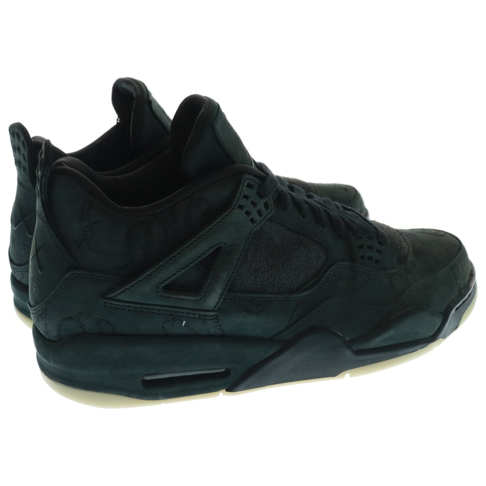 NIKE(ナイキ) ×KAWAS AIR JORDAN 4 RETRO BLACK カウズ エアジョーダン4 レトロ ハイカットスニーカー ブラック US10.5/28.5cm 930155-001