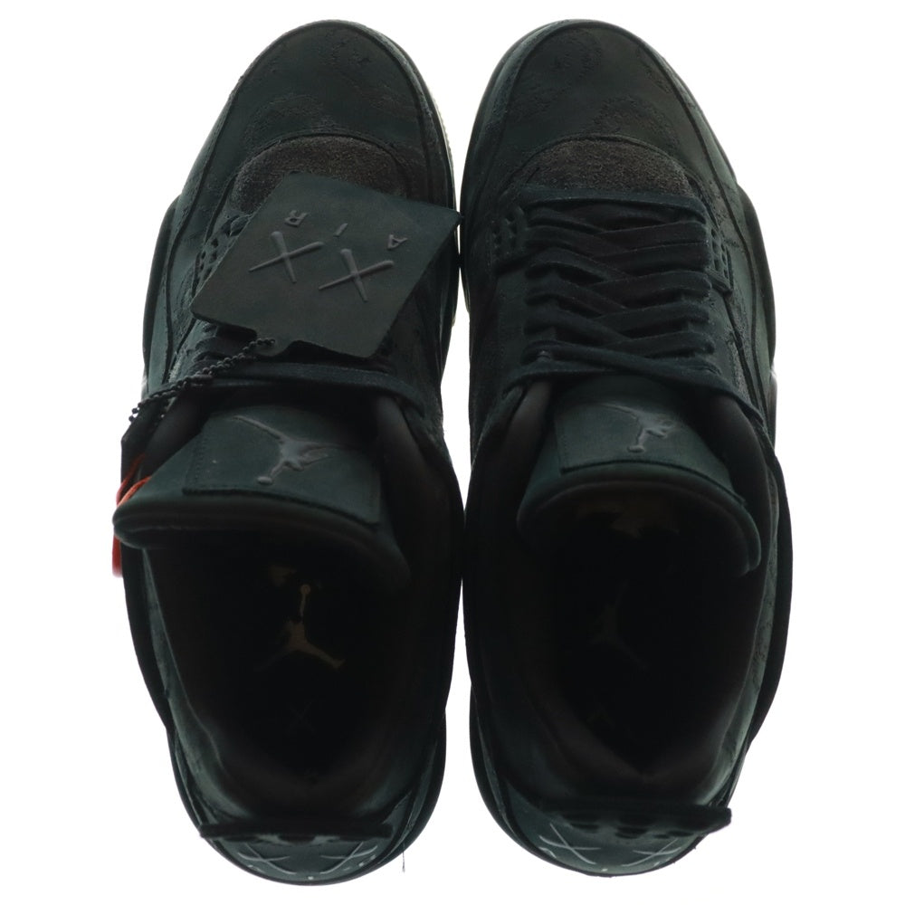 NIKE(ナイキ) ×KAWAS AIR JORDAN 4 RETRO BLACK カウズ エアジョーダン4 レトロ ハイカットスニーカー ブラック US10.5/28.5cm 930155-001
