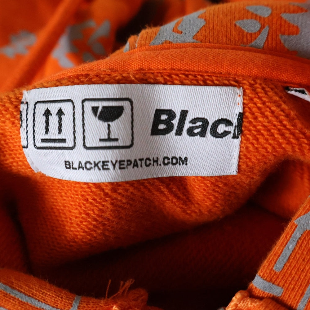 THE BLACK EYE PATCH(ブラックアイパッチ) HANDLE WITH CARE ZIP HOODIE ハンドル ウィズ ケア ジップアップスウェットパーカー フーディー オレンジ