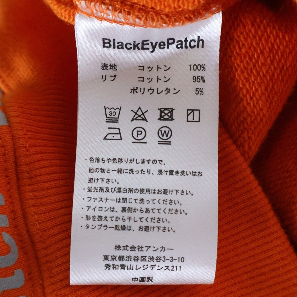 THE BLACK EYE PATCH(ブラックアイパッチ) HANDLE WITH CARE ZIP HOODIE ハンドル ウィズ ケア ジップアップスウェットパーカー フーディー オレンジ