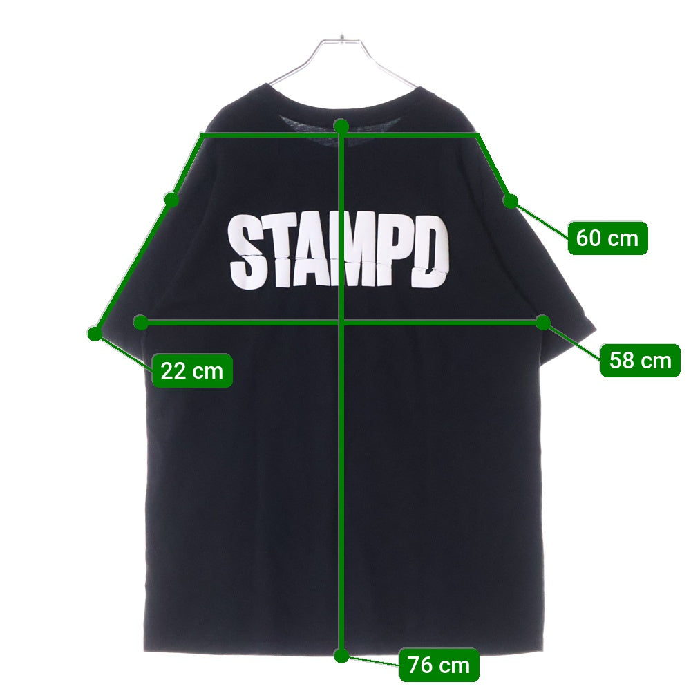 STAMPD(スタンプド) SPLIT LOGO TEE スプリット ロゴ クルーネック半袖Tシャツ カットソー ブラック