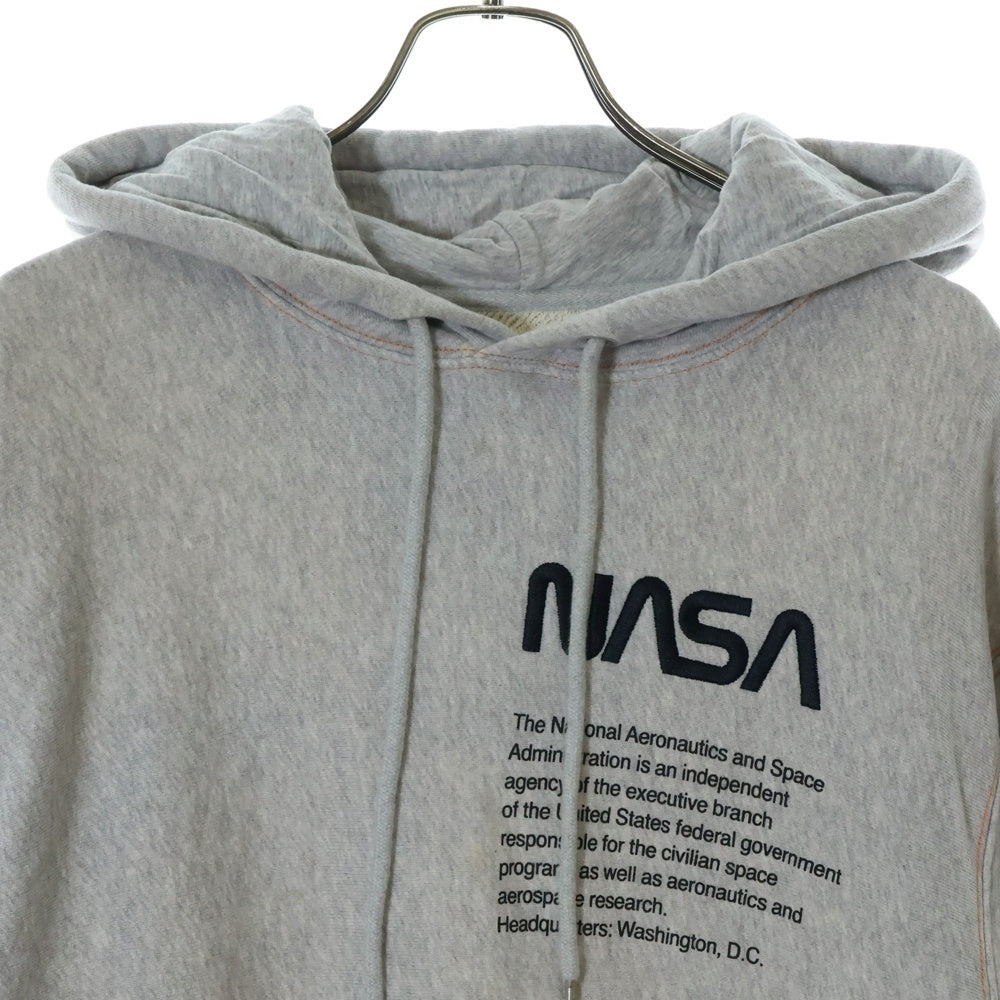 HERON PRESTON(ヘロンプレストン) 18AW ×NASA ナサ プルオーバースウェットパーカー フーディー グレー HMBB004F18603052