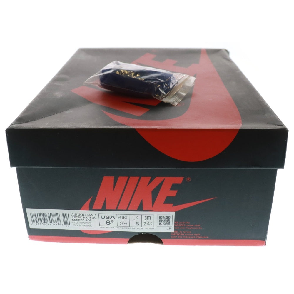 NIKE(ナイキ) AIR JORDAN 1 HIGH OG HYPER ROYAL エアジョーダン1 ハイパーロイヤル ハイカットスニーカー レディース ホワイト/ブルー US6.5/24.5cm 555088-402