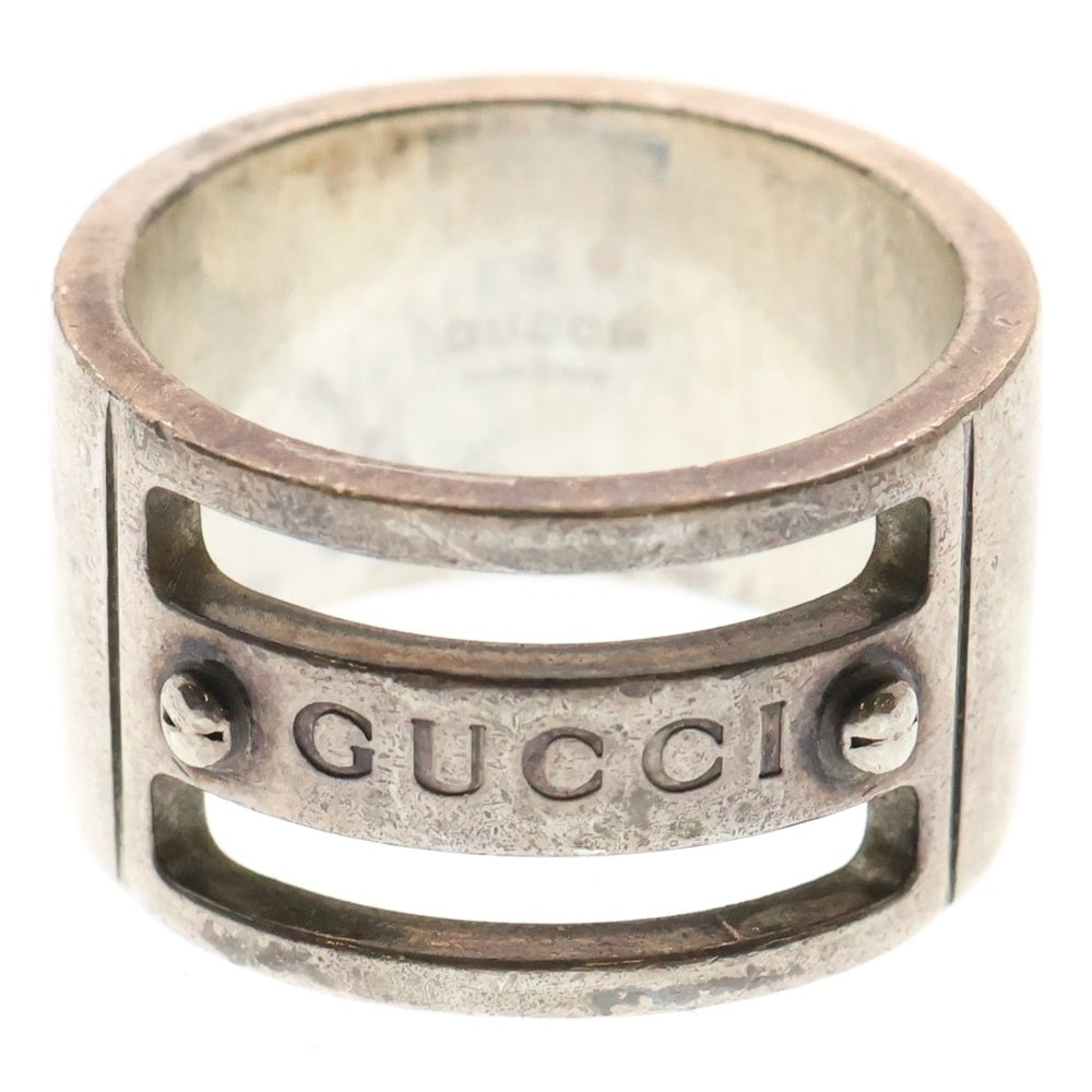 GUCCI(グッチ) ロゴ ビス ワイド リング 指輪 シルバー