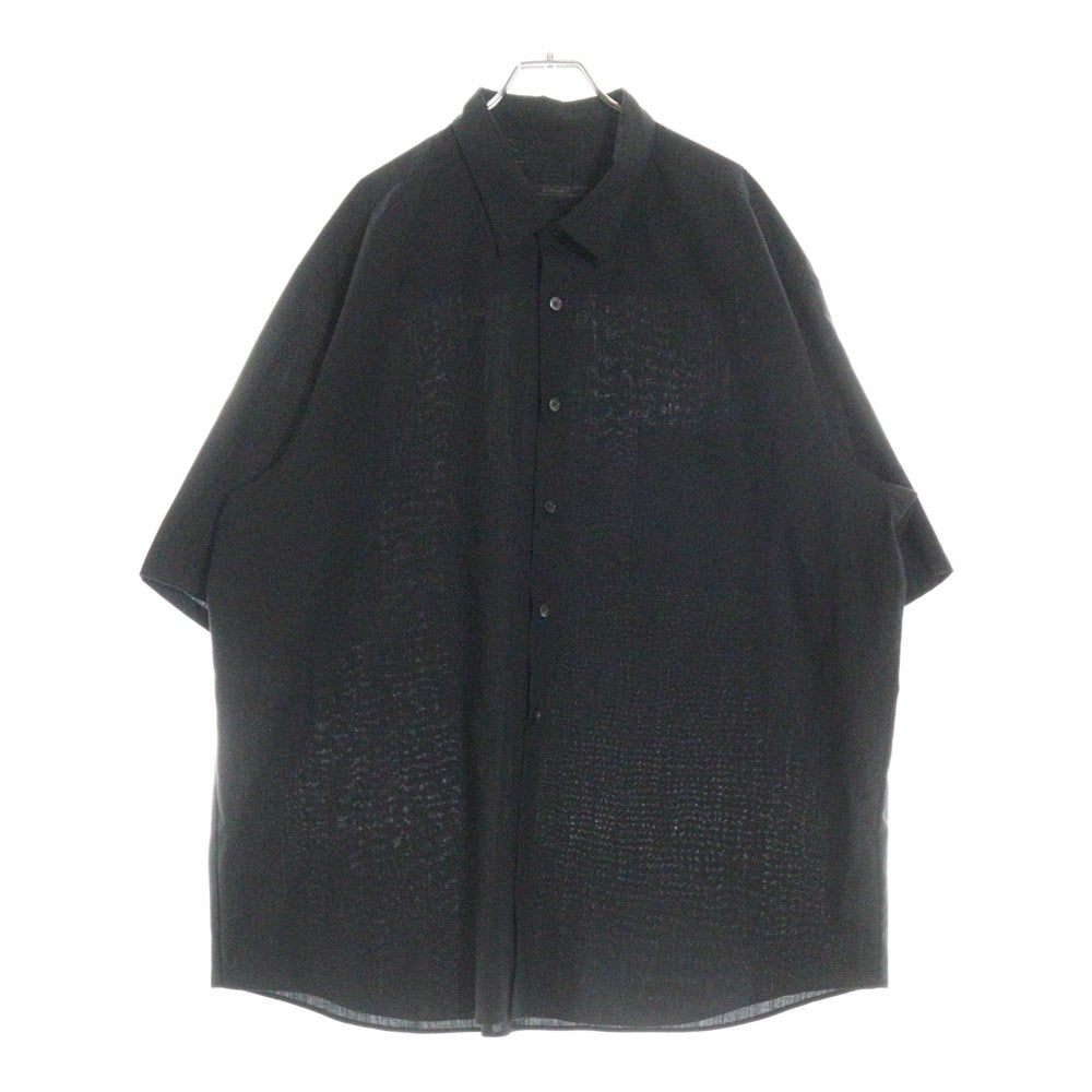 SOPHNET.(ソフネット) 23SS SUMMER STRETCH WOOL S/S BAGGY SHIRT サマー ストレッチ ウール ショートスリーブ バギー シャツ ブラック SOPH-230036