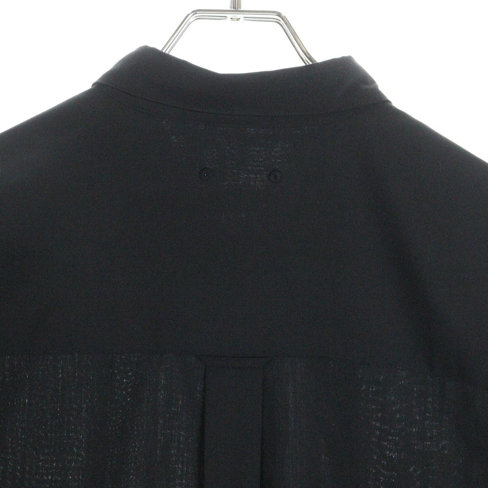 SOPHNET.(ソフネット) 23SS SUMMER STRETCH WOOL S/S BAGGY SHIRT サマー ストレッチ ウール ショートスリーブ バギー シャツ ブラック SOPH-230036