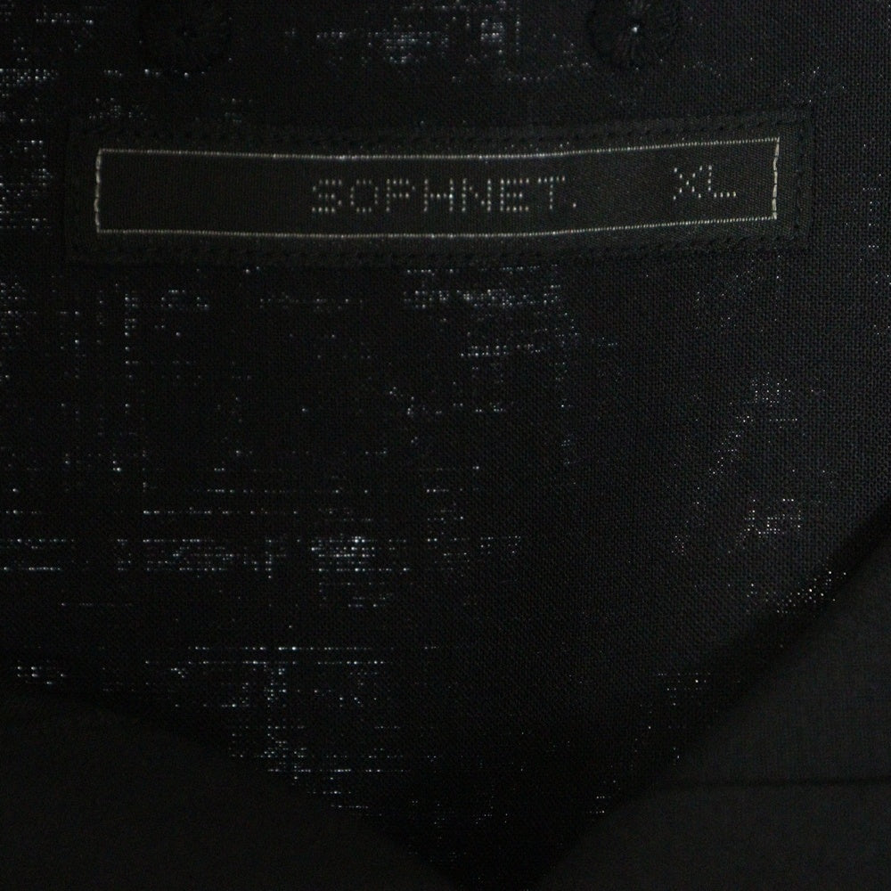 SOPHNET.(ソフネット) 23SS SUMMER STRETCH WOOL S/S BAGGY SHIRT サマー ストレッチ ウール ショートスリーブ バギー シャツ ブラック SOPH-230036