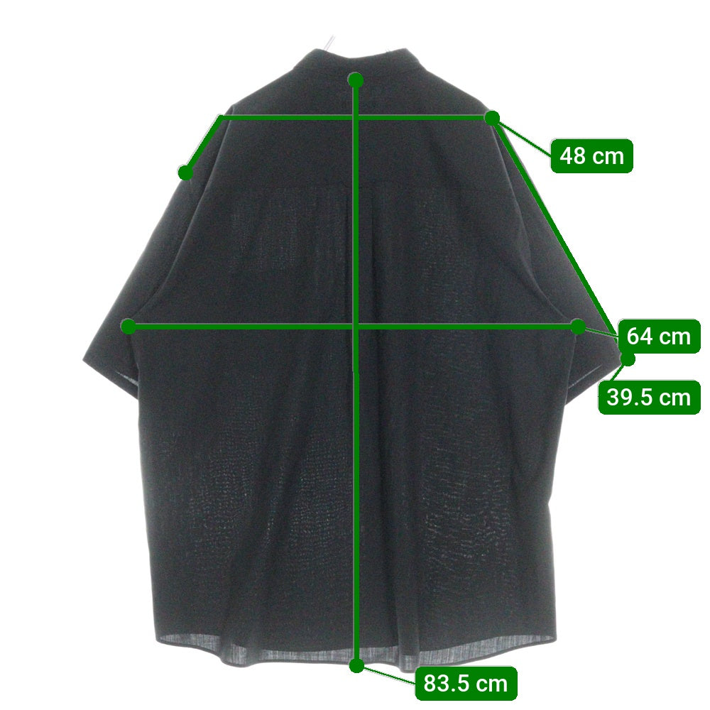 SOPHNET.(ソフネット) 23SS SUMMER STRETCH WOOL S/S BAGGY SHIRT サマー ストレッチ ウール ショートスリーブ バギー シャツ ブラック SOPH-230036