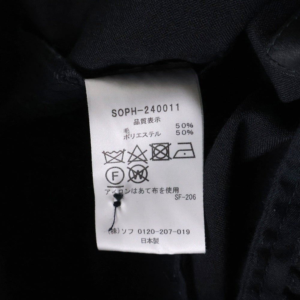 SOPHNET.(ソフネット) 24SS SUMMER STRETCH WOOL TAPERED EASY PANTS サマー ストレッチ ウール テーパード イージー パンツ ブラック SOPH-240011