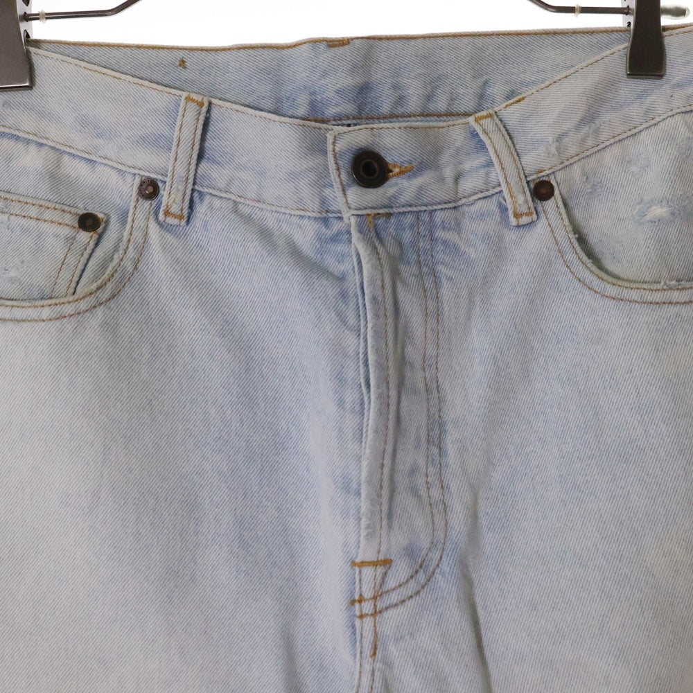 OFF-WHITE(オフホワイト) 19AW バニーエンブロイダリー ダメージ加工 ブーツカットデニムパンツ インディゴ OMYA065R20386008