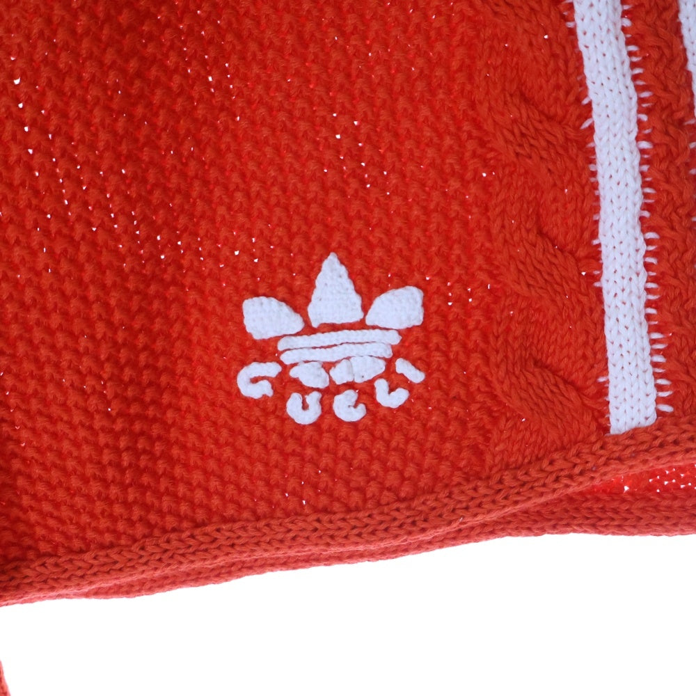 GUCCI(グッチ) 22SS×ADIDAS アディダス トレフォイル刺繍 スリーストライプス ニット ショート パンツ オレンジ 693835 XKCDJ