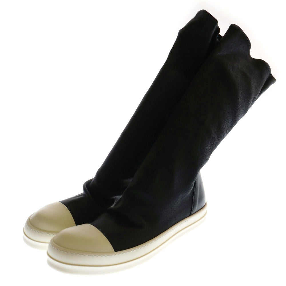 Rick Owens(リックオウエンス) 16AW SOCK SNEAKS ソックスニーカー レザー ハイカットスニーカー ブラック/ホワイト RU16F6872
