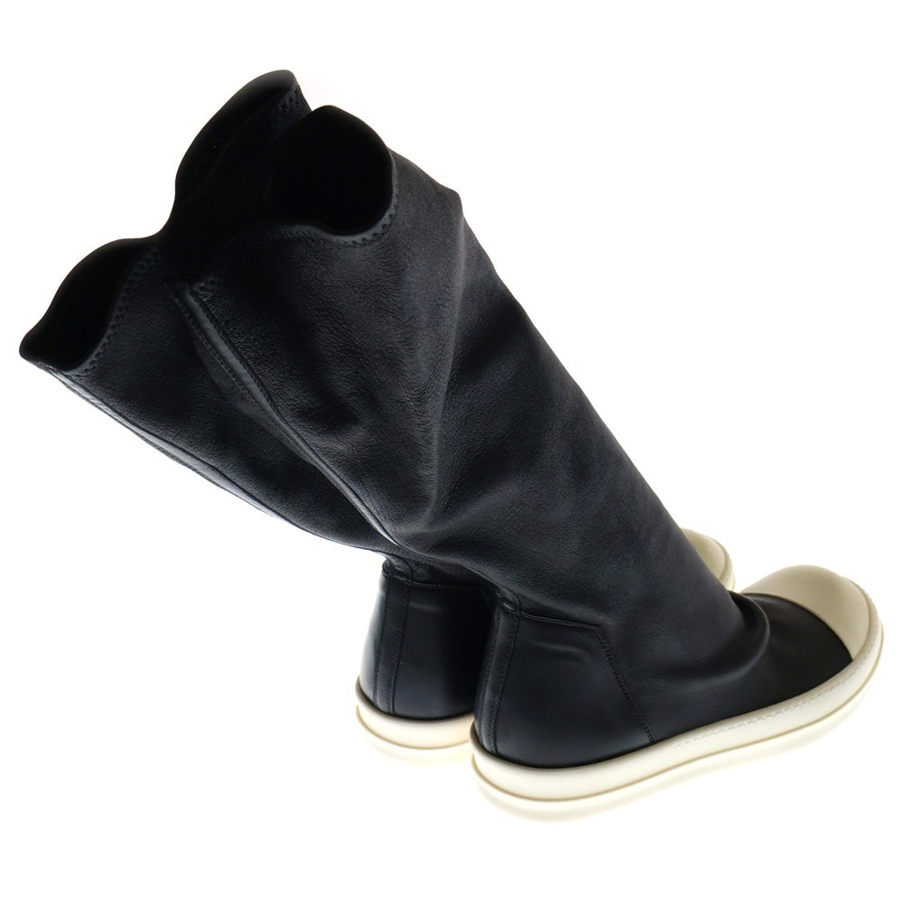 Rick Owens(リックオウエンス) 16AW SOCK SNEAKS ソックスニーカー レザー ハイカットスニーカー ブラック/ホワイト RU16F6872