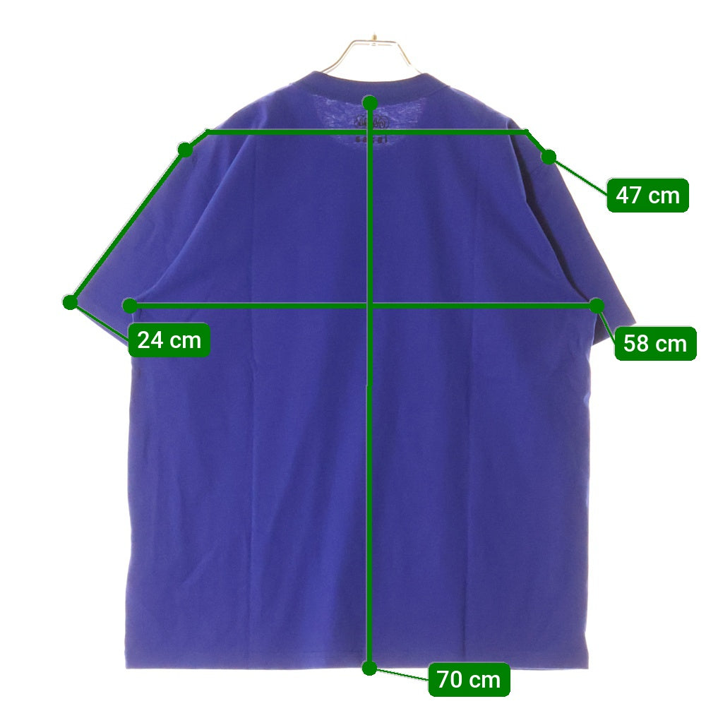 Sacai(サカイ) 21SS ERIC HAZE T-SHIRT エリックヘイズ ロゴプリント クルーネック 半袖Tシャツ カットソー ブルー 21-0306S