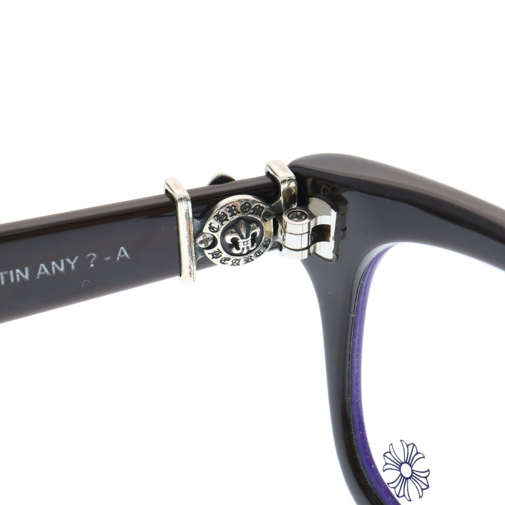 CHROME HEARTS(クロムハーツ) GITTIN ANY ?-A BSフレアフレーム ウェリントン サングラス メガネ 眼鏡 ブラウン/シルバー