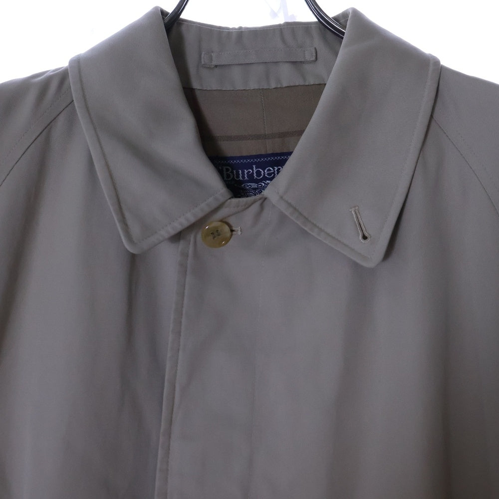 BURBERRYS(バーバリーズ) 80S VINTAGE ENGLAND ヴィンテージ イングランド製 コットンギャバジン 裏地チェック ステンカラーコート ベージュ