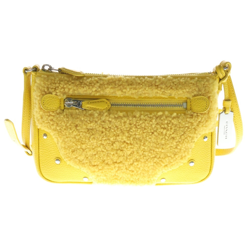COACH(コーチ) スモール ライダー ポシェット ボア切替 レザー ポシェット ショルダー バッグ イエロー レディース G1593-36490