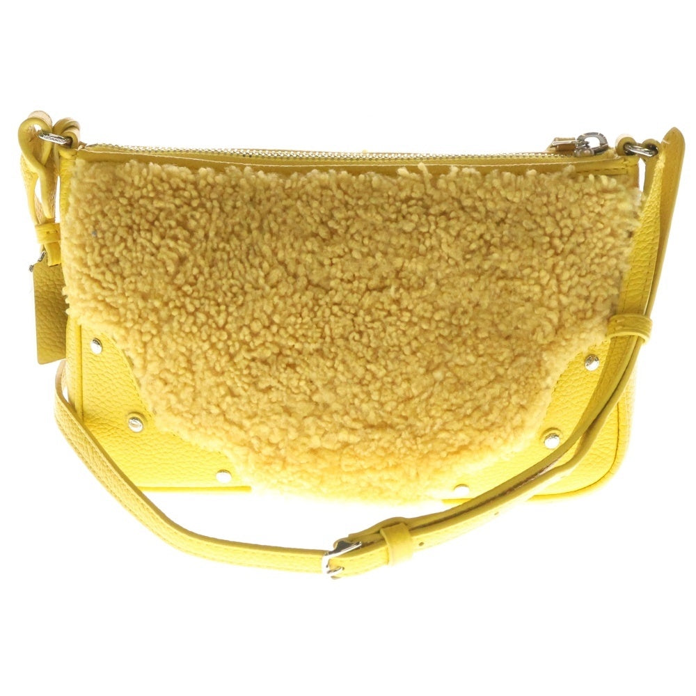 COACH(コーチ) スモール ライダー ポシェット ボア切替 レザー ポシェット ショルダー バッグ イエロー レディース G1593-36490