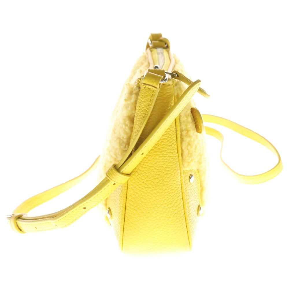 COACH(コーチ) スモール ライダー ポシェット ボア切替 レザー ポシェット ショルダー バッグ イエロー レディース G1593-36490