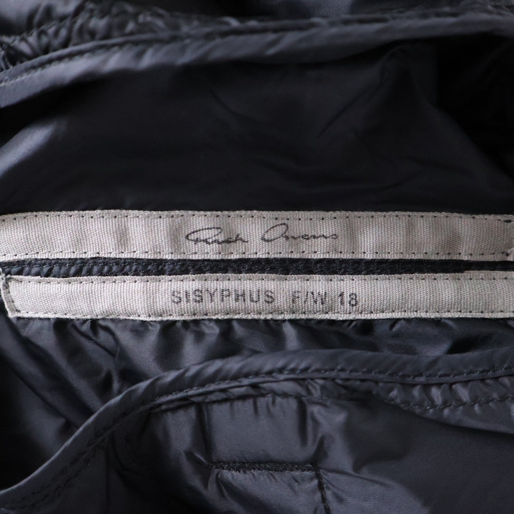 Rick Owens(リックオウエンス) 18AW NYLON DRAWSTRING TRACK PANTS ナイロン サイドジップ ドローストリング トラックパンツ ブラック RU18F1388-EV