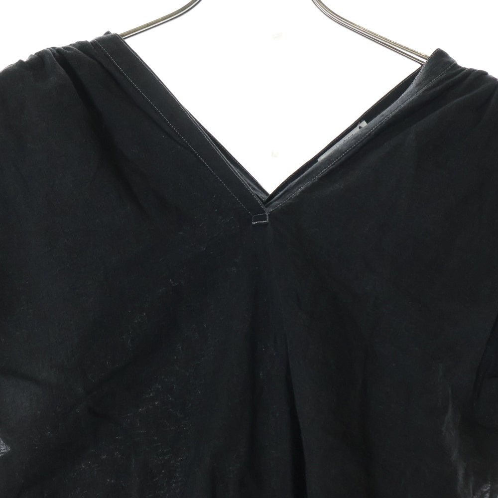 mina perhonen(ミナぺルホネン) グラデーション ドット ノースリーブ Vネックリネンワンピース レディース ダークグレー/ブルー Ms3436