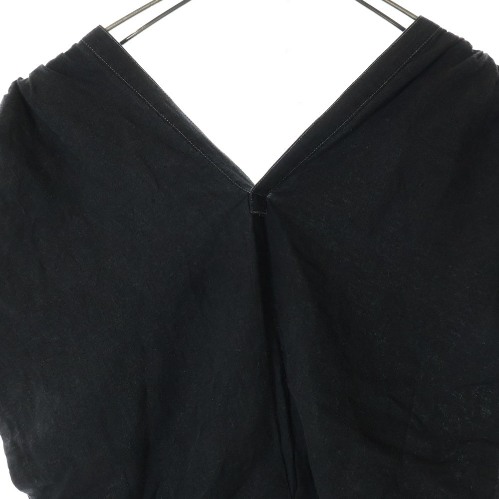 mina perhonen(ミナぺルホネン) グラデーション ドット ノースリーブ Vネックリネンワンピース レディース ダークグレー/ブルー Ms3436