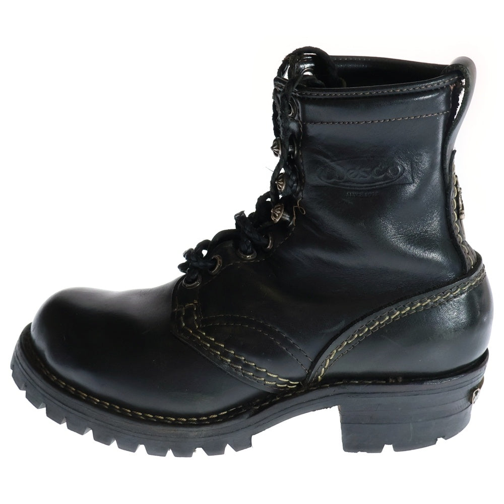 CHROME HEARTS(クロムハーツ) ×WESCO JOBMASTER ウェスコ ジョブマスター レザーブレード レースアップ ブーツ ブラック