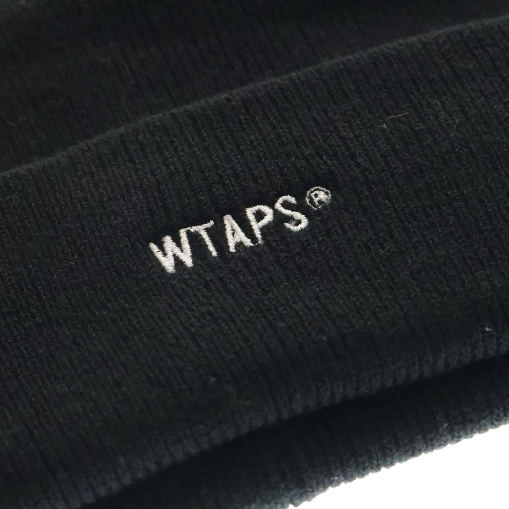 WTAPS(ダブルタップス) ロゴエンブロイダリー アクリル ニットキャップ ブラック 212MADT-HT01