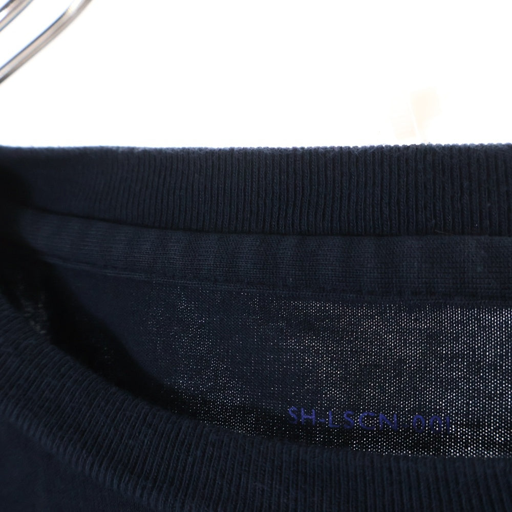 SH(エスエイチ) L/S T-SHIRT ポケット クルーネック 長袖Tシャツ カットソー ネイビー SH-LSCN-001