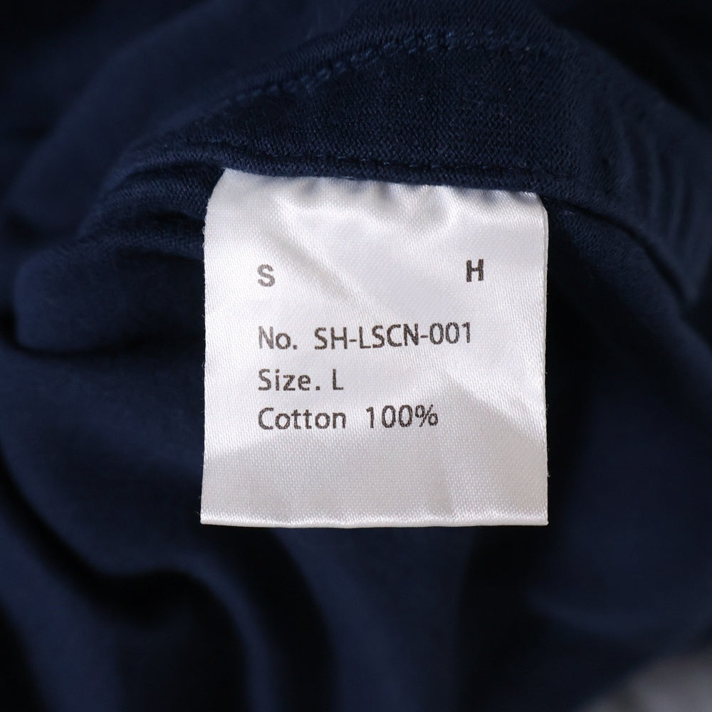SH(エスエイチ) L/S T-SHIRT ポケット クルーネック 長袖Tシャツ カットソー ネイビー SH-LSCN-001