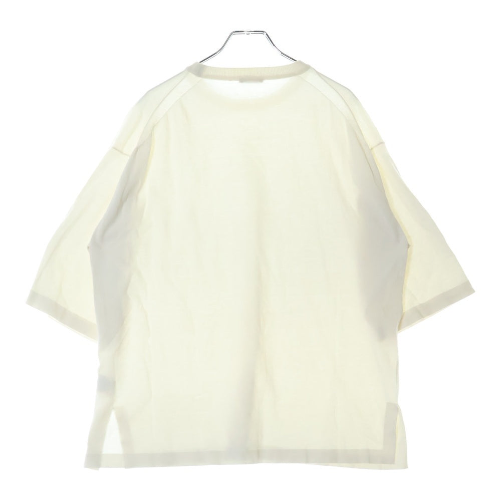 AURALEE(オーラリー) 19SS SUPER HARD TWIST KNIT BIG SLIT TEE スーパーハードツイストニット ビッグスリットTシャツ 半袖カットソー ホワイト A9ST04HT