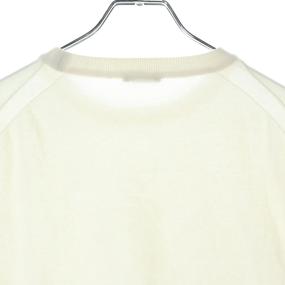 AURALEE(オーラリー) 19SS SUPER HARD TWIST KNIT BIG SLIT TEE スーパーハードツイストニット ビッグスリットTシャツ 半袖カットソー ホワイト A9ST04HT