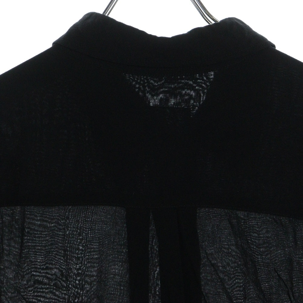 Yohji Yamamoto POUR HOMME(ヨウジヤマモト プールオム) 20SS レーヨン シアー ロング 長袖シャツ ブラック HN-B09-201