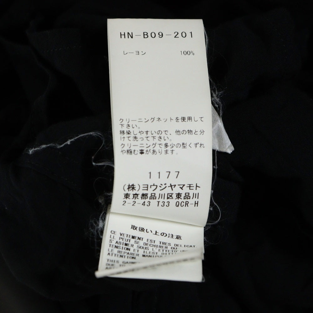 Yohji Yamamoto POUR HOMME(ヨウジヤマモト プールオム) 20SS レーヨン シアー ロング 長袖シャツ ブラック HN-B09-201